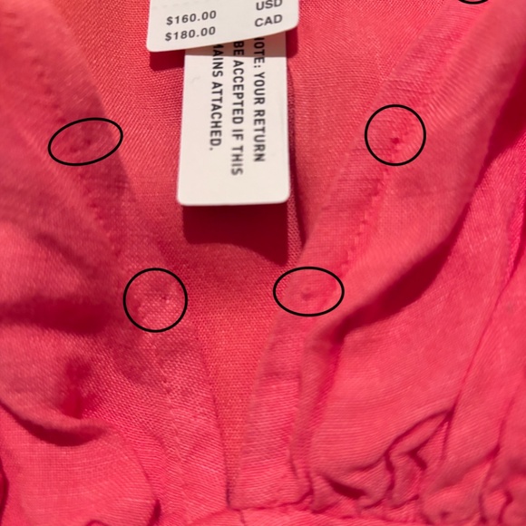 Anthropologie Short Coral color dress with puff sleeves - Picture 5 of 6